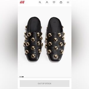 H&M Gold Stud Embellished Mules
